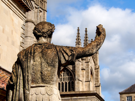 ancient Roman sculpture in Roman Bath, Somerset, UKのeditorial素材