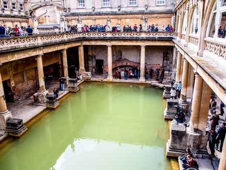 Roman Bath history site, Somerset, UKのeditorial素材