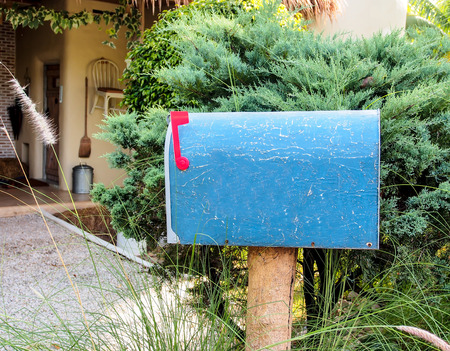 blue mailboxの写真素材
