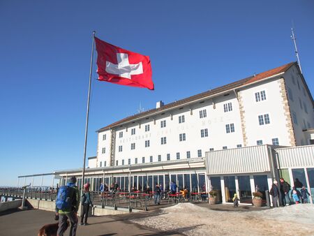 the hotel at the top of Rigi kulm, Luzern, Switzerlandのeditorial素材