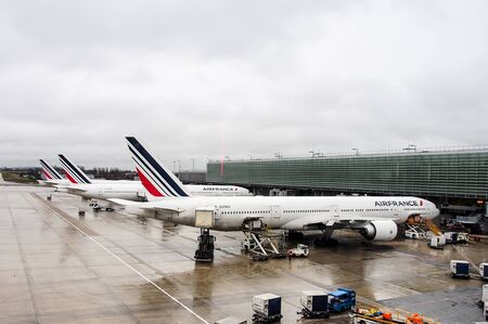 Air France commercial aircraft at CDG international airport, Paris, Franceのeditorial素材