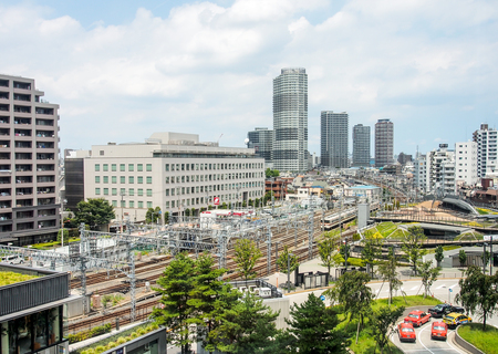 Tokyo skyline with blue skyのeditorial素材