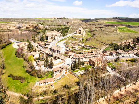 small ancient village in Segovia, Spainの写真素材