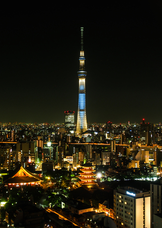 Tokyo sky tree at night, Japanのeditorial素材