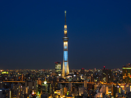 Tokyo sky tree at night, Japanのeditorial素材