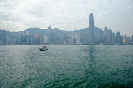 Victoria bay, Hongkong, Chinaの写真素材