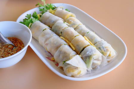 Vietnam food, spring rollの写真素材
