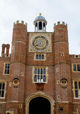 Hampton court palace with blue sky, United Kingdomのeditorial素材