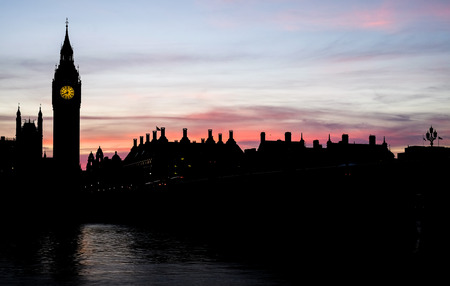 Big Ben clock tower in the eveningの写真素材