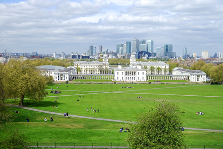 university of Greenwich from Royal Observatory, London, UKのeditorial素材