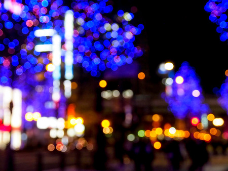 light bokeh in the cityの写真素材