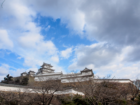 Himeji castle with blue sky, Himeji, Japanのeditorial素材