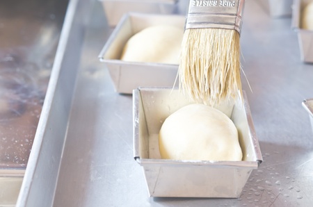 the process of baking breads at homeの写真素材