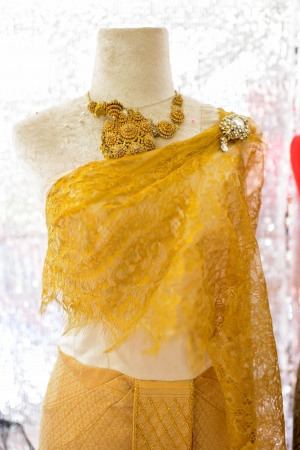 Partial views of beautiful typical thai dressの写真素材