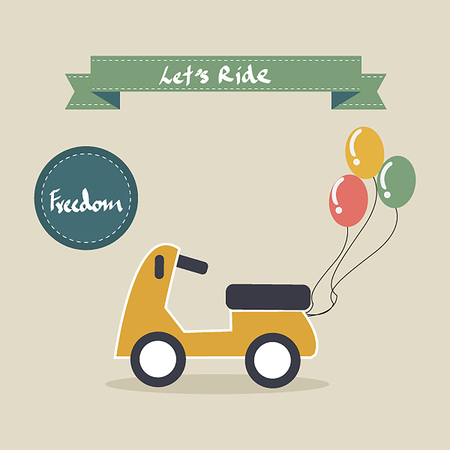 Vintage scooter poster designのイラスト素材