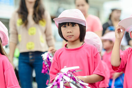 Asian girl at Sport day parade, Hua Hin Thailand.の写真素材