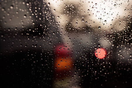 Drops of rain on carの写真素材