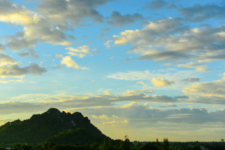 Sun rise with big cloud.の写真素材