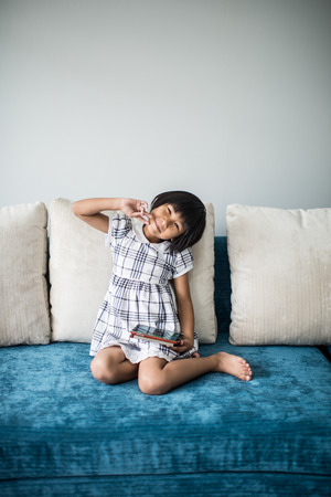 Asian girl relaxing at home.のeditorial素材