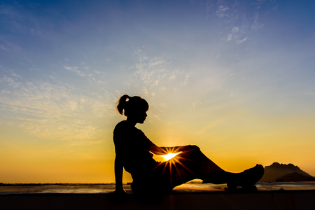 Young woman enjoying beautifulの写真素材