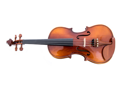 Violin front view isolated on white