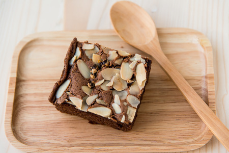 Homemade brownie, ready to eat.の写真素材