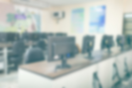 Computers room at the university or college libraryの写真素材