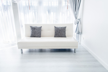 white sofa in roomの写真素材