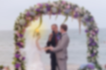 Blurry Background bride and groom in wedding ceremony.の写真素材