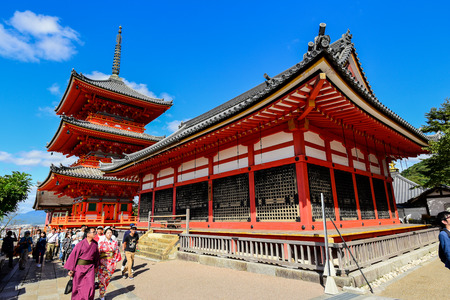 TOKYO-JAPAN - OCTOBER 07, 2016:Kiyomizu Temple in Kyoto Japan in sunny dayのeditorial素材