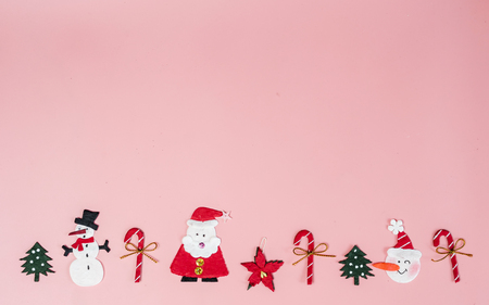Christmas objects laid out in background.の写真素材