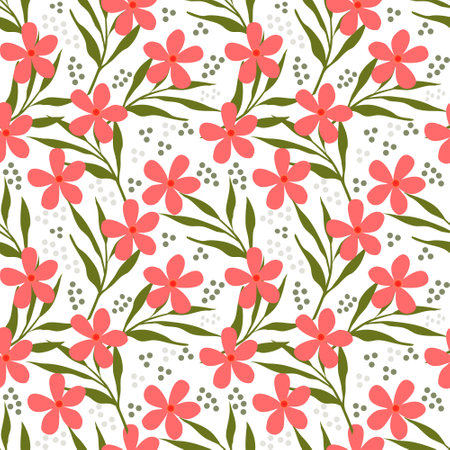 Folk floral seamless pattern backgroundのイラスト素材