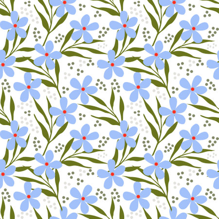 Folk floral seamless pattern backgroundのイラスト素材