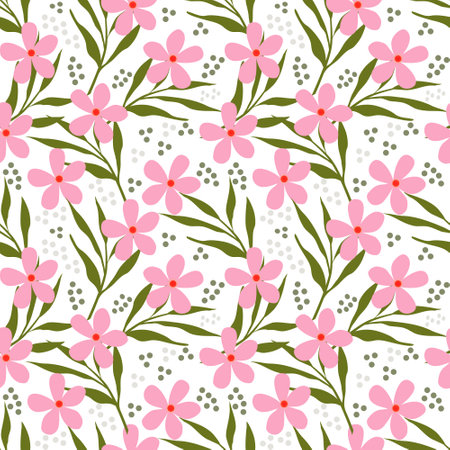 Folk floral seamless pattern backgroundのイラスト素材