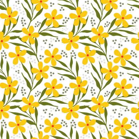 Folk floral seamless pattern backgroundのイラスト素材