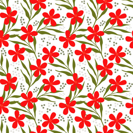 Folk floral seamless pattern backgroundのイラスト素材