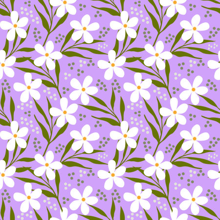 Folk floral seamless pattern backgroundのイラスト素材