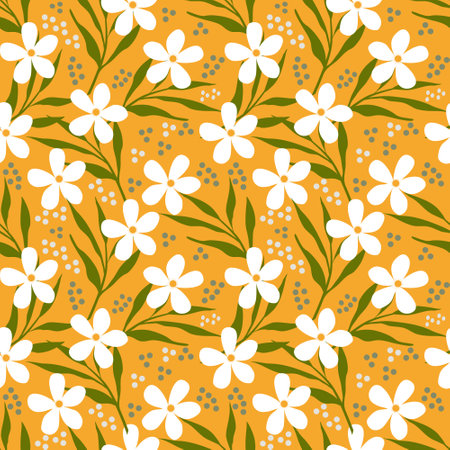 Folk floral seamless pattern backgroundのイラスト素材