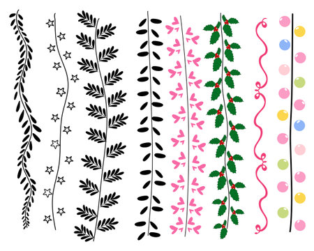Set of hand drawing party garlandsのイラスト素材