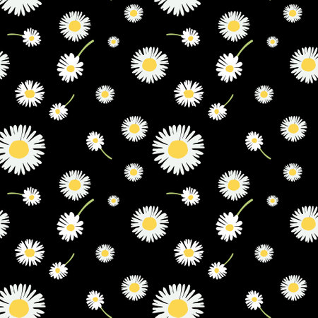 seamless pattern with camomilesのイラスト素材