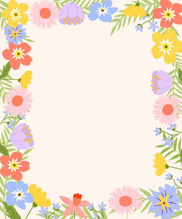 Flowers frame backgroundのイラスト素材