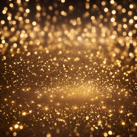 golden glitter vintage lights background. gold and black. de-focusedの素材