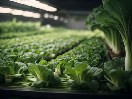 Organic hydroponic vegetable cultivation farm in the netherlandsの素材