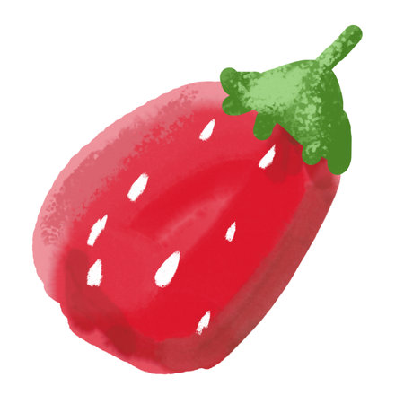 Strawberry isolated on white background. Watercolor hand drawn illustration.のイラスト素材