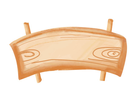 Wooden bed isolated on a white background. Hand-drawn illustration.のイラスト素材