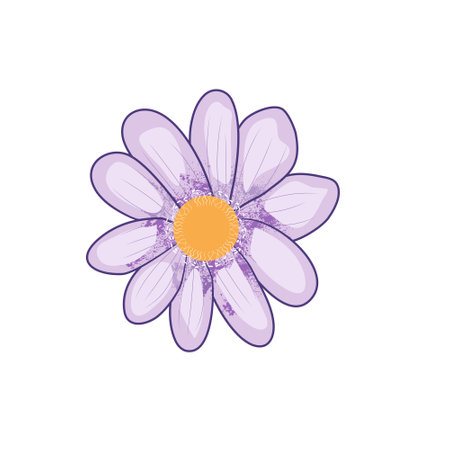 cute flower with petals and leafs isolated icon vector illustration designのイラスト素材