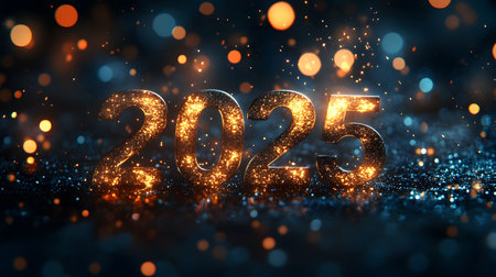 Happy New Year 2015. Golden numbers on black background. 3D illustrationの素材