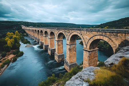 Pont de l'Aigues-Mortes in Provence, Franceの素材