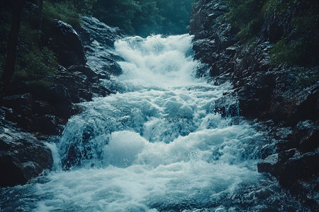 Waterfall in the forest. Waterfall in the forest. Waterfall in the forestの素材