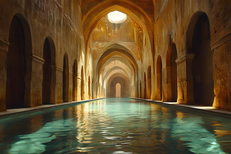 Interior of the Hassan II Mosque in Casablanca, Moroccoの素材